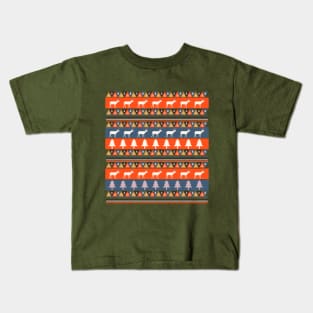 Festive winter deer pattern Kids T-Shirt